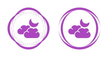 Ay ve bulut simgeleri beyaz arkaplanda izole edilmiş web dizisi