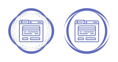  beyaz arkaplanda izole edilmiş çizgi tarayıcı pencere simgesi.