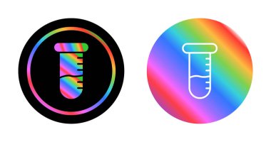 Bilimsel Araştırma Kullanımı için Kimya Laboratuvarı Malzeme Vektör Simgeleri, Test Tüpleri Sembolleri