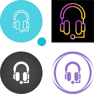 kulaklık simgeleri web illüstrasyonunu ayarlar