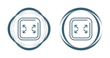 Tam ekran simge vektörü. Tam ekran işareti ve simgeye genişlet. Oklar sembolü