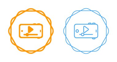 çalma simgelerine sahip cep telefonu beyaz arkaplanda izole edildi.