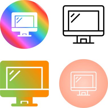 Bilgisayar Simgesi Vektör Resimleri Beyaz Arkaplanda İzole Edildi 