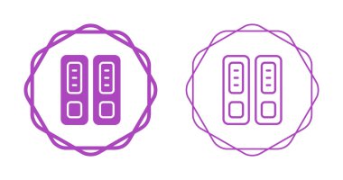 Dairesel sınırlar içinde iki mor sunucu simgesi