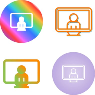 Bilgisayar Simgesi Vektör Resimleri Beyaz Arkaplanda İzole Edildi 