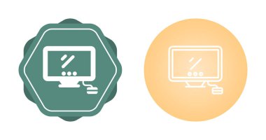 Beyaz arkaplanda fare simgeleri olan bilgisayar ekranları, vektör illüstrasyonu 