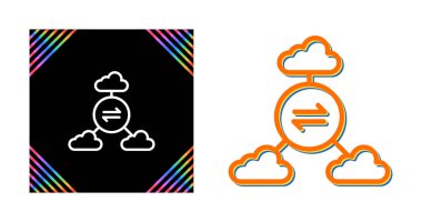 Çoklu Bulut ağ ikonu vektör illüstrasyonu