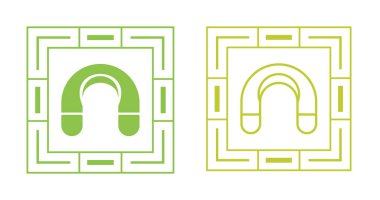 Mıknatıs ağ simgeleri ayarlandı, basit vektör illüstrasyonu