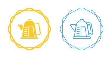 Basit simgeler su ısıtıcısını kulplu ve püskürtücü ile gösterir.