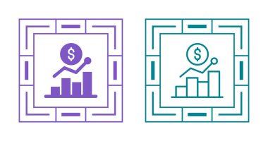 Finansal grafik simgesi. İş çizelgesi. Beyaz arkaplanda diyagram işareti izole edildi