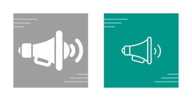 megafon ikonu. Hoparlör. Ses simgesi. Beyaz arkaplanda vektör illüstrasyonu  