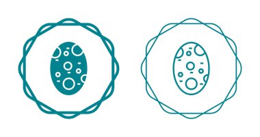 Speckled dinosaur or reptile egg icon in solid fill and line styles