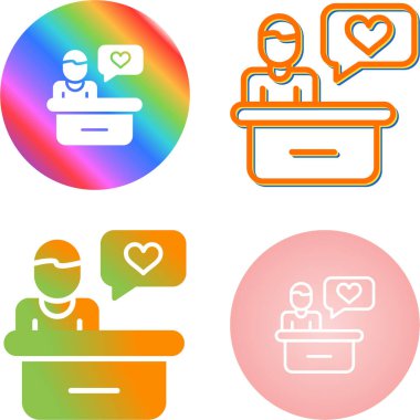 Gönüllü koordinatör simgeleri ayarlandı, vektör illüstrasyonu basit tasarım