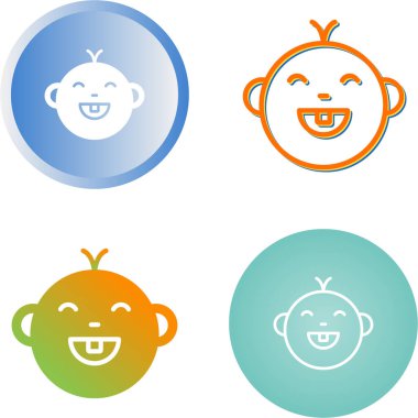 Yüz ifadesi vektör illüstrasyonlu sevimli gülümseyen emoji 