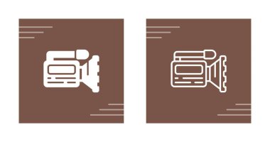 Video kamera simgesi, grafik tasarımı, beyaz arkaplanda izole edilmiş 