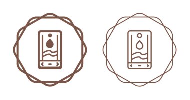 Duotone and Outline Smartphone Water Quality Icon in Scalloped Frame