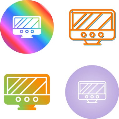 Bilgisayar Simgesi Beyaz Arkaplanda İzole Edildi, Vektör Resimleri 