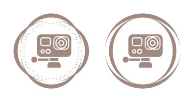 Beyaz arkaplanda izole edilmiş kamera simgeleri. Renkli ana hat sembolü. vektör illüstrasyonu