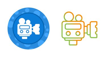 İki video kameranın basit bir çizimi. sinematografi aygıtları