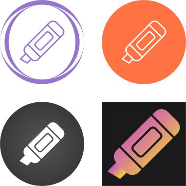 İşaretleyici ya da renklendirici simgeler ayarlandı, vektör illüstrasyonu