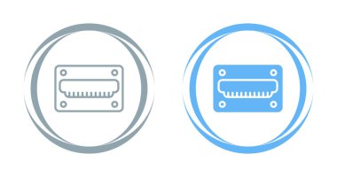 Usb Port Vektör Simgesi Tasarım İllüstrasyonu