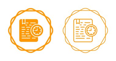 Dosya, saat simgelerini içeren belge ayarlandı. Düz vektör illüstrasyonu.