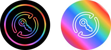 Güvenlik simgeleri ve anahtarlı parolalar ve taze oklar.