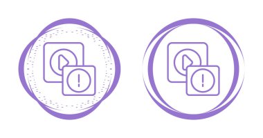 Beyaz arkaplan, vektör illüstrasyonunda uyarı ve çalma simgeleri       