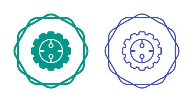 Simge ayarlanıyor, düğme ayarlanıyor, vites sembolü beyaz arkaplanda izole ediliyor