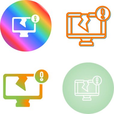 Bilgisayar İzleme Simgesi, Beyaz Arkaplanda İzole Edilmiş Gösterge İşareti, Vektör Resimleri 