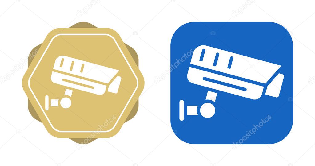 Fixed CCTV, Security Camera Icons set, Vector Template Illustration Design