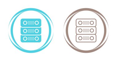 Satır tarayıcı penceresini ve sunucuyu veri depolama simgesi ile ayarla. vektör.