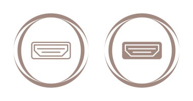 Hdmi Port Hattı Simge Vektörü. Hdmi Liman İşareti. İzole Bağlantı Sembolü 