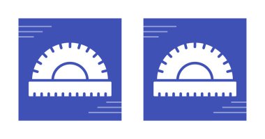 Basit tasarımda mavi arkaplanda iki açıölçer