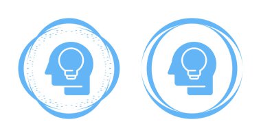 Ampul simgelerine sahip baş, vektör illüstrasyonu