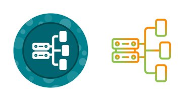  Veri Mimarisi simgeleri ayarlandı, vektör illüstrasyonu