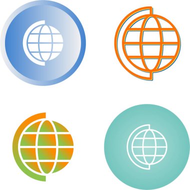 Küresel Simge, Basit Vektör İllüstrasyonu Beyaz Arkaplanda İzole Edildi 