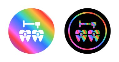 Diş teli simgeli dişler, diş gelişimini veya düzeltmeleri gösterir.