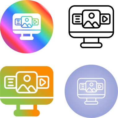 Bilgisayar İzleme Simgesi, Beyaz Arkaplanda İzole Edilmiş Gösterge İşareti, Vektör Resimleri 