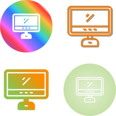 Renkli dizüstü bilgisayar ve akıllı telefon simgesi beyaz arkaplanda izole edildi. Simgeleri renkli daire tuşlarına ayarla. vektör