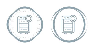 Beyaz arkaplanda izole edilmiş sunucu ve yedekleme ok simgeleri  