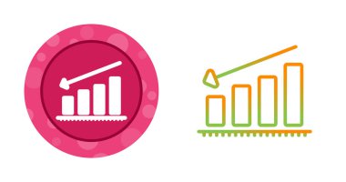 Beyaz arkaplan, düz tasarım vektör illüstrasyonunda izole edilmiş bar grafik simgeleri kümesi.