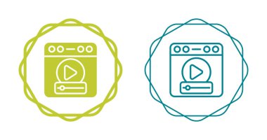 Video düğmesi simgeleri ayarlandı. Web illüstrasyonu