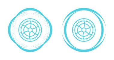 Beyaz arkaplanda izole edilmiş tekerlek simgesi 