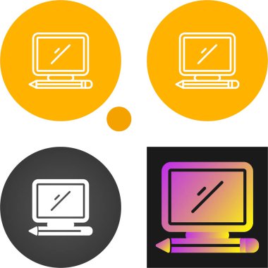 Bilgisayar Simgesi Vektör Resimleri Beyaz Arkaplanda İzole Edildi 