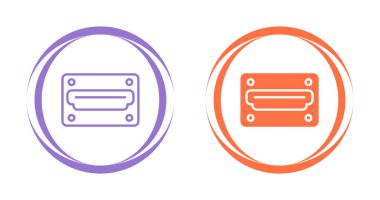 hdmi port çizgisi simge vektörü. hdmi port işareti. izole edilmiş çizgi simgesi siyah illüstrasyon