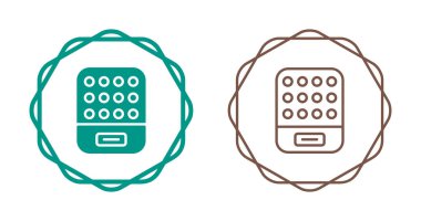 Dairesel çerçeveler içinde asgari otomat simgeleri