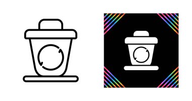 Bir paket kahve fincanı ikonu. Düz tasarımda vektör illüstrasyonu