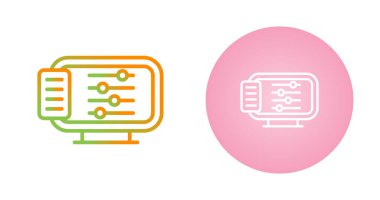 Bilgisayar Basit Simgesi, Beyaz Arkaplanda Vektör İllüstrasyonu 