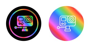 Beyaz arkaplanda eylem kamerası simgeleri kümesi, vektör illüstrasyonu             